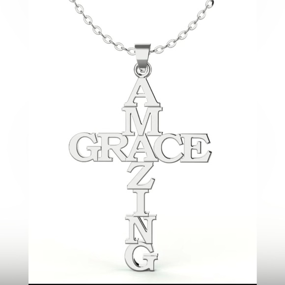 💖 5 items for $25 Sale! 💖 Amazing Grace Silver Necklace - Picture 2 of 3